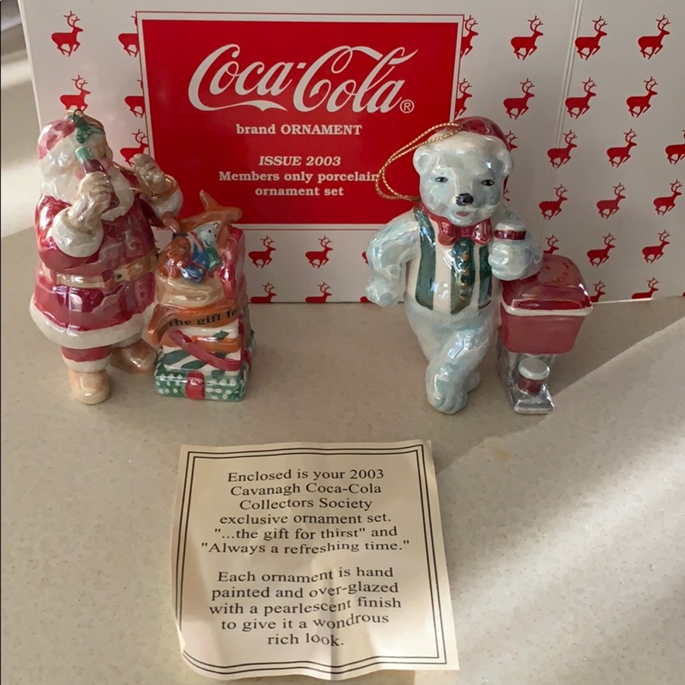 2003 members only coca cola ornaments